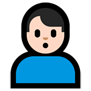🙎🏻‍♂️ Emoji schmollender Mann: helle Hautfarbe Microsoft Windows 10 April 2018 Update.