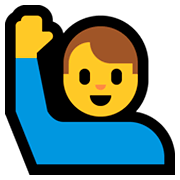 Emoji 🙋‍♂️ Uomo Con Mano Alzata su Microsoft Windows 10 April 2018 Update.
