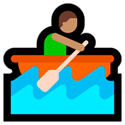 🚣🏽‍♂️ Emoji Mann im Ruderboot: mittlere Hautfarbe Microsoft Windows 10 April 2018 Update.