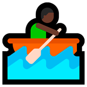 Emoji 🚣🏿‍♂️ Uomo In Barca A Remi: Carnagione Scura su Microsoft Windows 10 April 2018 Update.