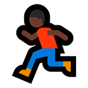 🏃🏿‍♂️ Emoji laufender Mann: dunkle Hautfarbe Microsoft Windows 10 April 2018 Update.