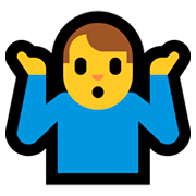 🤷‍♂️ Emoji schulterzuckender Mann Microsoft Windows 10 April 2018 Update.