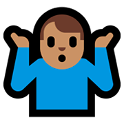 🤷🏽‍♂️ Emoji Hombre Encogido De Hombros: Tono De Piel Medio en Microsoft Windows 10 April 2018 Update.