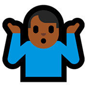 🤷🏾‍♂️ Emoji Homem Dando De Ombros: Pele Morena Escura na Microsoft Windows 10 April 2018 Update.
