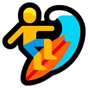 Emoji 🏄‍♂️ Surfista Uomo su Microsoft Windows 10 April 2018 Update.