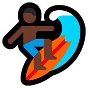🏄🏿‍♂️ Emoji Surfer: dunkle Hautfarbe Microsoft Windows 10 April 2018 Update.