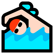 🏊🏻‍♂️ Emoji Homem Nadando: Pele Clara na Microsoft Windows 10 April 2018 Update.