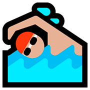 🏊🏼‍♂️ Emoji Schwimmer: mittelhelle Hautfarbe Microsoft Windows 10 April 2018 Update.