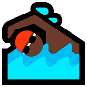 🏊🏿‍♂️ Emoji Hombre Nadando: Tono De Piel Oscuro en Microsoft Windows 10 April 2018 Update.