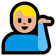 💁🏼‍♂️ Emoji Homem Com A Palma Virada Para Cima: Pele Morena Clara na Microsoft Windows 10 April 2018 Update.