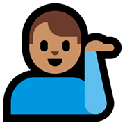 Emoji 💁🏽‍♂️ Uomo Con Suggerimento: Carnagione Olivastra su Microsoft Windows 10 April 2018 Update.