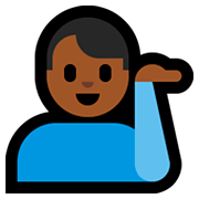 💁🏾‍♂️ Emoji Empleado De Mostrador De Información: Tono De Piel Oscuro Medio en Microsoft Windows 10 April 2018 Update.