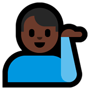 💁🏿‍♂️ Emoji Infoschalter-Mitarbeiter: dunkle Hautfarbe Microsoft Windows 10 April 2018 Update.