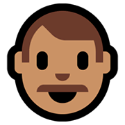 👨🏽 Emoji Mann: mittlere Hautfarbe Microsoft Windows 10 April 2018 Update.