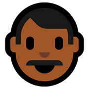 Emoji 👨🏾 Uomo: Carnagione Abbastanza Scura su Microsoft Windows 10 April 2018 Update.