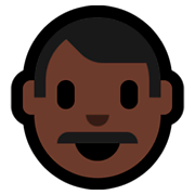 👨🏿 Emoji Homem: Pele Escura na Microsoft Windows 10 April 2018 Update.