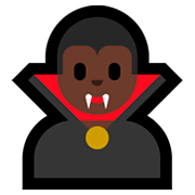 🧛🏿‍♂️ Emoji männlicher Vampir: dunkle Hautfarbe Microsoft Windows 10 April 2018 Update.