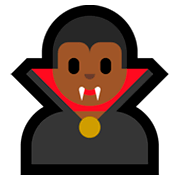 🧛🏾‍♂️ Emoji männlicher Vampir: mitteldunkle Hautfarbe Microsoft Windows 10 April 2018 Update.