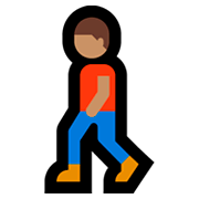 Emoji 🚶🏽‍♂️ Uomo Che Cammina: Carnagione Olivastra su Microsoft Windows 10 April 2018 Update.