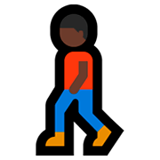 Emoji 🚶🏿‍♂️ Uomo Che Cammina: Carnagione Scura su Microsoft Windows 10 April 2018 Update.