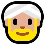 👳🏼‍♂️ Emoji Hombre Con Turbante: Tono De Piel Claro Medio en Microsoft Windows 10 April 2018 Update.