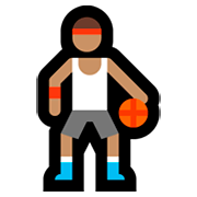 ⛹🏽‍♂️ Emoji Mann mit Ball: mittlere Hautfarbe Microsoft Windows 10 April 2018 Update.