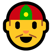 Emoji 👲 Uomo Con Zucchetto Cinese su Microsoft Windows 10 April 2018 Update.