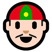 👲🏻 Emoji Mann mit chinesischem Hut: helle Hautfarbe Microsoft Windows 10 April 2018 Update.