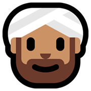 Emoji 👳🏽 Persona Con Turbante: Carnagione Olivastra su Microsoft Windows 10 April 2018 Update.