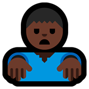 🧟🏿‍♂️ Emoji Zombi Hombre: Tono De Piel Oscuro en Microsoft Windows 10 April 2018 Update.