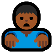🧟🏾‍♂️ Emoji Zombi Hombre: Tono De Piel Oscuro Medio en Microsoft Windows 10 April 2018 Update.
