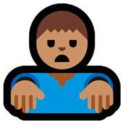 🧟🏽‍♂️ Emoji Zombi Hombre: Tono De Piel Medio en Microsoft Windows 10 April 2018 Update.