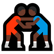 🤼🏿‍♂️ Emoji ringende Männer, dunkle Hautfarbe Microsoft Windows 10 April 2018 Update.