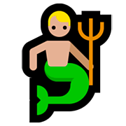 🧜🏼‍♂️ Emoji Sirena Hombre: Tono De Piel Claro Medio en Microsoft Windows 10 April 2018 Update.