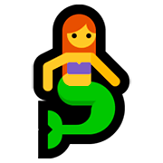 Emoji 🧜 Sirena su Microsoft Windows 10 April 2018 Update.