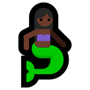 Emoji 🧜🏿‍♀️ Sirena Donna: Carnagione Scura su Microsoft Windows 10 April 2018 Update.