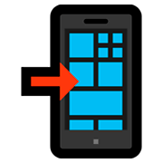 📲 Emoji Mobiltelefon mit Pfeil Microsoft Windows 10 April 2018 Update.