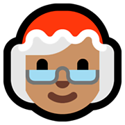 🤶🏽 Emoji Weihnachtsfrau: mittlere Hautfarbe Microsoft Windows 10 April 2018 Update.