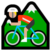 🚵🏼 Emoji Mountainbiker(in): mittelhelle Hautfarbe Microsoft Windows 10 April 2018 Update.
