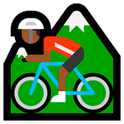 🚵🏾 Emoji Pessoa Fazendo Mountain Bike: Pele Morena Escura na Microsoft Windows 10 April 2018 Update.