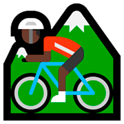Emoji 🚵🏿 Ciclista Di Mountain Bike: Carnagione Scura su Microsoft Windows 10 April 2018 Update.