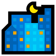 Emoji 🌃 Notte Stellata su Microsoft Windows 10 April 2018 Update.