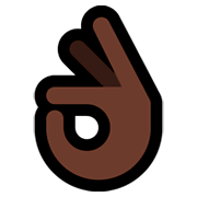 👌🏿 Emoji OK-Zeichen: dunkle Hautfarbe Microsoft Windows 10 April 2018 Update.
