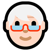 🧓🏻 Emoji älterer Erwachsener: helle Hautfarbe Microsoft Windows 10 April 2018 Update.