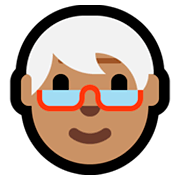 Emoji 🧓🏽 Adulto Anziano: Carnagione Olivastra su Microsoft Windows 10 April 2018 Update.