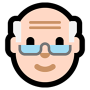 👴🏻 Emoji älterer Mann: helle Hautfarbe Microsoft Windows 10 April 2018 Update.