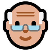 Emoji 👴🏼 Uomo Anziano: Carnagione Abbastanza Chiara su Microsoft Windows 10 April 2018 Update.
