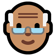 👴🏽 Emoji älterer Mann: mittlere Hautfarbe Microsoft Windows 10 April 2018 Update.