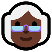 👵🏿 Emoji Anciana: Tono De Piel Oscuro en Microsoft Windows 10 April 2018 Update.