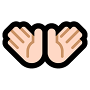 Emoji 👐🏻 Mani Aperte: Carnagione Chiara su Microsoft Windows 10 April 2018 Update.